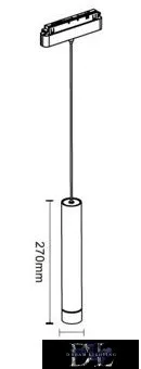 UNIVERSO Magnetický závěsný svítidlo pro montáž na kolejnici DC:48V 8W 680LM 4000K RA90 IP20 D41x270mm Černá