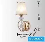 UNIVERSO Nástěnná lampa 1 rameno 1xE27 Max.60W D120x350mm IP20 Zlatá