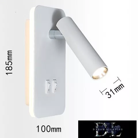 UNIVERSO Nástěnná lampa LED 6 W 240 lm + 150 lm 3000 K IP22 bílá se spínačem