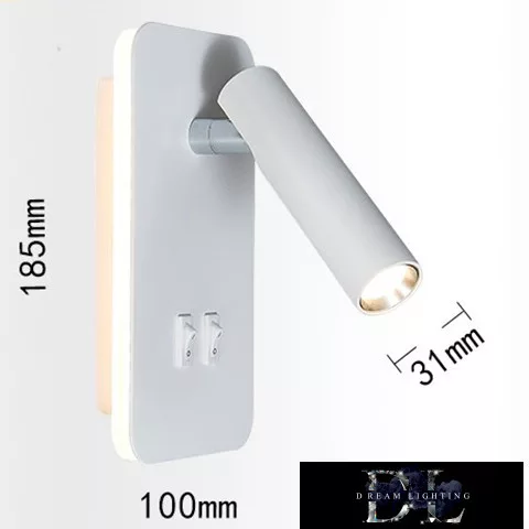 UNIVERSO Nástěnná lampa LED 6 W 240 lm + 150 lm 6500 K IP22 s bílým vypínačem