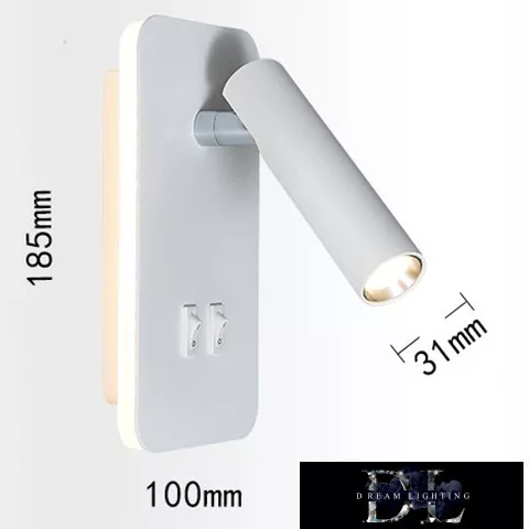 UNIVERSO Nástěnná lampa LED 6 W 240 lm + 150 lm 4000 K IP22 s bílým vypínačem