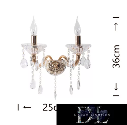 UNIVERSO Nástěnná lampa 2 ramena 2xE14 Max.40W D29x36cm zlatá