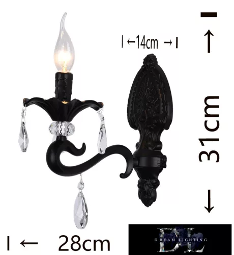 UNIVERSO Nástěnná lampa 1 rameno 1xE14 Max.40W D28x31cm černá