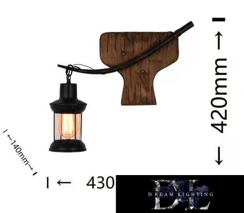 UNIVERSO Nástěnná lampa 1xE27 IP20 430x140x420mm černá