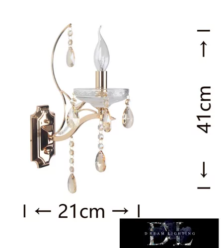 UNIVERSO Nástěnná lampa 1 rameno 1xE14 Max.40W D21x41cm zlatá