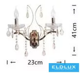 UNIVERSO Nástěnná lampa 2 ramena 2xE14 Max.40W D230x410mm IP20 Zlatá