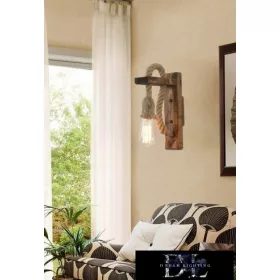   UNIVERSO Nástěnná lampa z konopného lana 1xE27 IP20 180x320mm černá