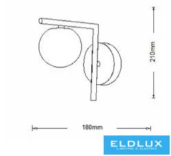 UNIVERSO Nástěnná lampa 1xG9 Max.60w IP20 180x210mm Starozlatá