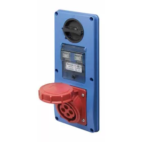   EC690 VERTIKÁLNÍ ZÁSUVKA 2P+E 16A SPÍNAČ A DRŽÁK POJISTKY IP65