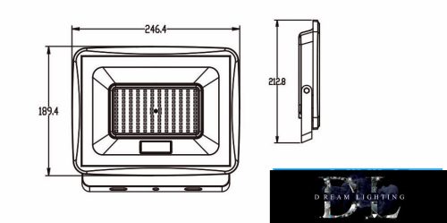 LED bodové světlo UNIVERSO 100 W 9000 lm 3000 k IP65 černé 212 x 246 x 36 mm