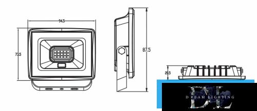LED bodové světlo UNIVERSO 10 W 900 lm 6500 K IP65 černé 87 x 94 x 20 mm
