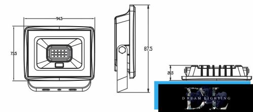 LED bodové světlo UNIVERSO 10 W 900 lm 4000 K IP65 černé 87 x 94 x 20 mm