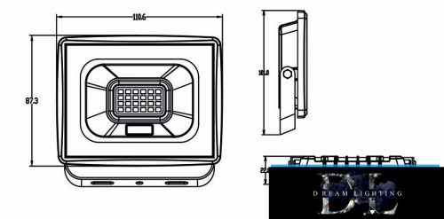 LED bodové světlo UNIVERSO 20 W 1800 lm 4000 K IP65 černé 101 x 110 x 22 mm
