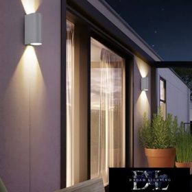   Nástěnná lampa UNIVERSO 2×GU10 IP65 68×80×150 mm šedá