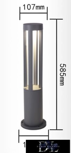 Zahradní lampa UNIVERSO COB LED 12 W 600 lm 6500 K IP65 ∅107/∅150 × 585 mm šedá