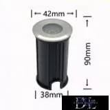 UNIVERSO Podvodní lampa LED AC/DC-12/24 V 1 W 90 lm 6500 K 30° IP68 ocel Ø42-Ø38x90 mm