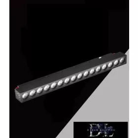   UNIVERSO Magnetický bodový reflektor na kolejnici DC:48V 18W 1620LM 4000K RA90 IP20 300x45x24mm Černý