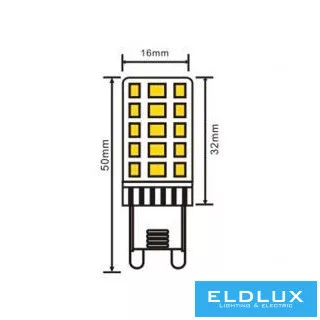 UNIVERSO LED žárovka stmívatelná G9 4W 400lm 3000K CRI≥80 Ø16x50mm