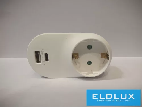 ELDLUX Rozbočovač 1x typ F + 1x USB typ A + 1x USB typ C IP20