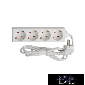   ELDLUX Prodlužovací kabel 4 zásuvky 3 m x 1,5㎟ IP20 bílý