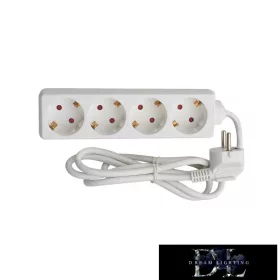   ELDLUX Prodlužovací kabel 4 zásuvky 5 m x 1,5㎟ IP20 bílý