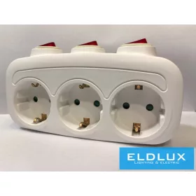 ELDLUX Rozvaděč 3x typ F s vypínačem IP20