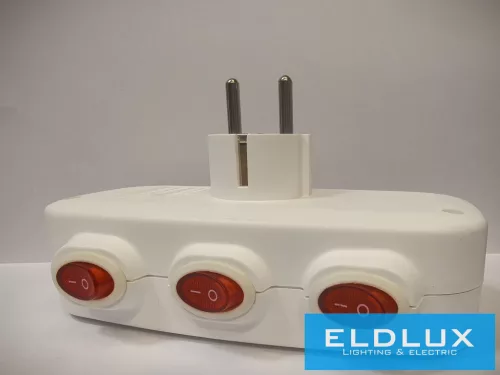 ELDLUX Rozvaděč 3x typ F s vypínačem IP20