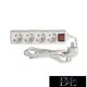 ELDLUX Prodlužovací kabel s vypínačem, 4 zásuvky, 5 m x 1,5㎟, IP20, bílý