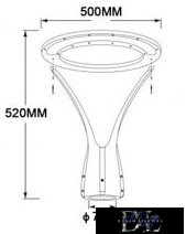 UNIVERSO Venkovní zahradní lampa 100 W 9300 lm 3000 K IP65 černá D500x520 mm