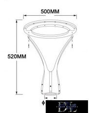 UNIVERSO Venkovní zahradní lampa 100 W 9300 lm 4000 K IP65 černá D500x520 mm