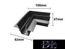 UNIVERSO Rohový prvek pro magnetický zapuštěný kolejnicový systém DC:48V 100x62x47mm Černý