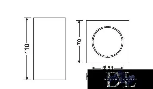 UNIVERSO Sádrová stropní lampa 1xGU10 70x70x110mm IP20 bílá 