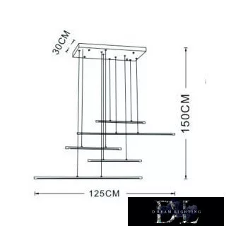 UNIVERSO závěsné LED svítidlo 38 W 3040 lm CCT 1250 × 300 × 1500 mm IP20 černé