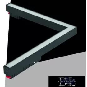   UNIVERSO Magnetická lineární lampa ve tvaru L pro montáž na kolejnici DC:48V 24W 1800LM 4000K RA90 IP20 312x282mm Černá