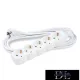Technik 5-pólový rozvaděč s kabelem 3 m, měděný kabel 1,5 mm2 (bílý) 16A