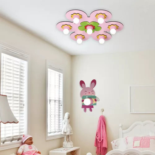 ELDLUX VIANA stropní svítidlo 7×E27 růžové