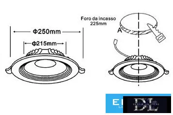 UNIVERSO LED zapuštěná lampa 30 W 3000 lm CCT.kap 120° IP20 bílá D250 mm Výřez: D225 mm
