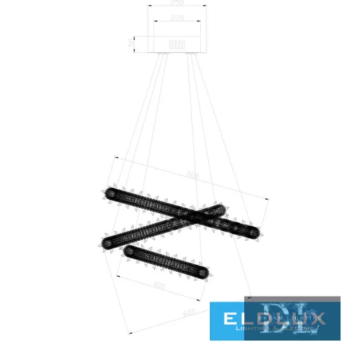 ELDLUX ELDAMARILL křišťálová skleněná závěsná lampa D800 488W CCT