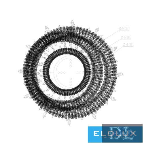 ELDLUX ELDAMARILL křišťálová skleněná závěsná lampa D800 488W CCT