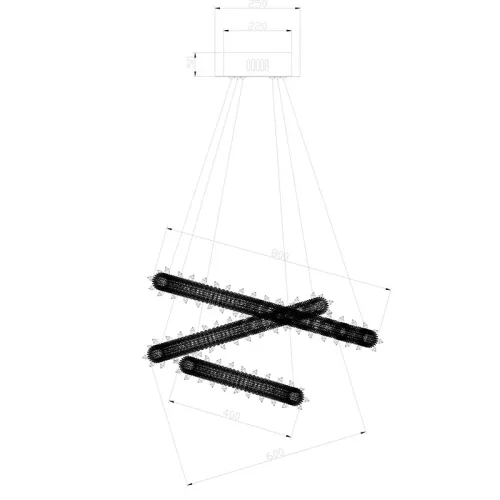 ELDLUX ELDAMARILL křišťálová skleněná závěsná lampa D800 488W CCT