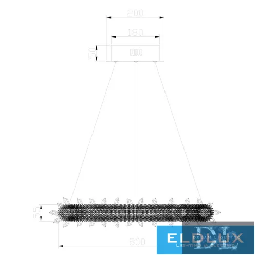ELDLUX ELDAMARILL křišťálová skleněná závěsná lampa D800 224W CCT