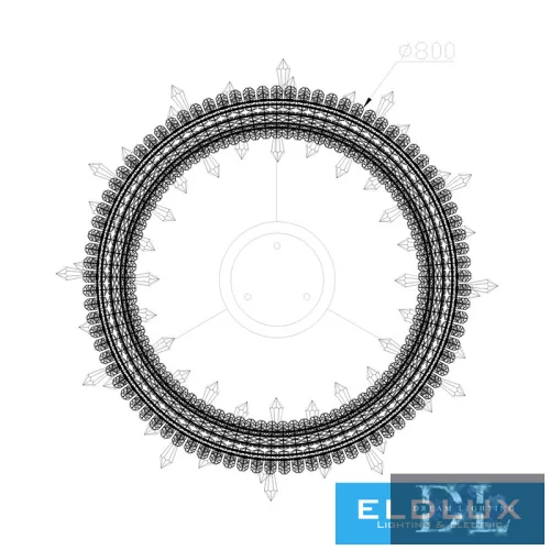 ELDLUX ELDAMARILL křišťálová skleněná závěsná lampa D800 224W CCT