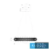 ELDLUX ELDAMARILL křišťálová skleněná závěsná lampa D600 160W CCT