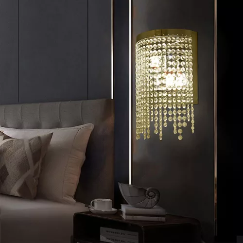 ELDLUX ELDILEN křišťálová skleněná nástěnná lampa D250 E14×2