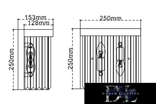 ELDLUX ELDICICLE nástěnná lampa z křišťálového skla E14×2 D250X250mm zlatá