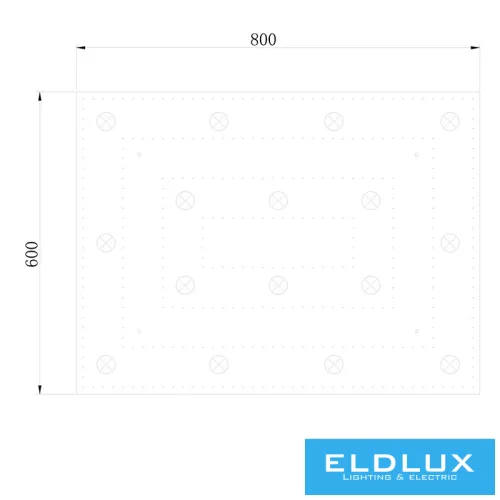 ELDLUX ELDALIZ křišťálová stropní lampa L600 E14×16
