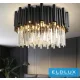 ELDLUX Křišťálová skleněná stropní lampa E14×3 D300x300mm Černá