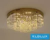 ELDLUX Křišťálová skleněná stropní lampa E14×10 D600x350mm Zlatá