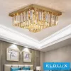 ELDLUX Křišťálová skleněná stropní lampa E14×13 D600x600x350mm Zlatá