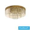 ELDLUX Křišťálová skleněná stropní lampa E14×10 D600x350mm Zlatá